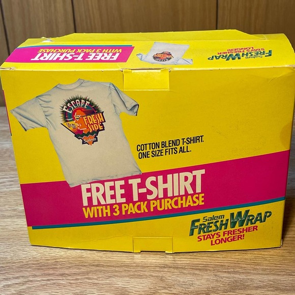 Vintage 1992 Salem Fresh Wrap Escape to the Fresh Side T-shirt Adult‎ XL NIB - Picture 8 of 10